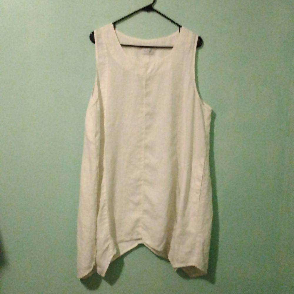 Mosaic linen blouse sz 24 across